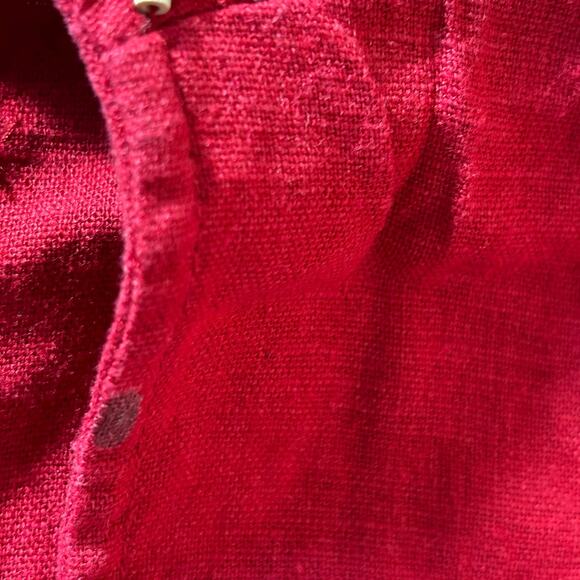 ERIKA WOMAN Tank Top 2X Red with Bead & Embroidered Trim Linen Rayon *flaw - Picture 9 of 9